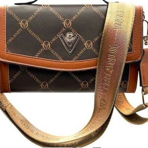Valentino Orlandi Black and Brown Crossbody Bag